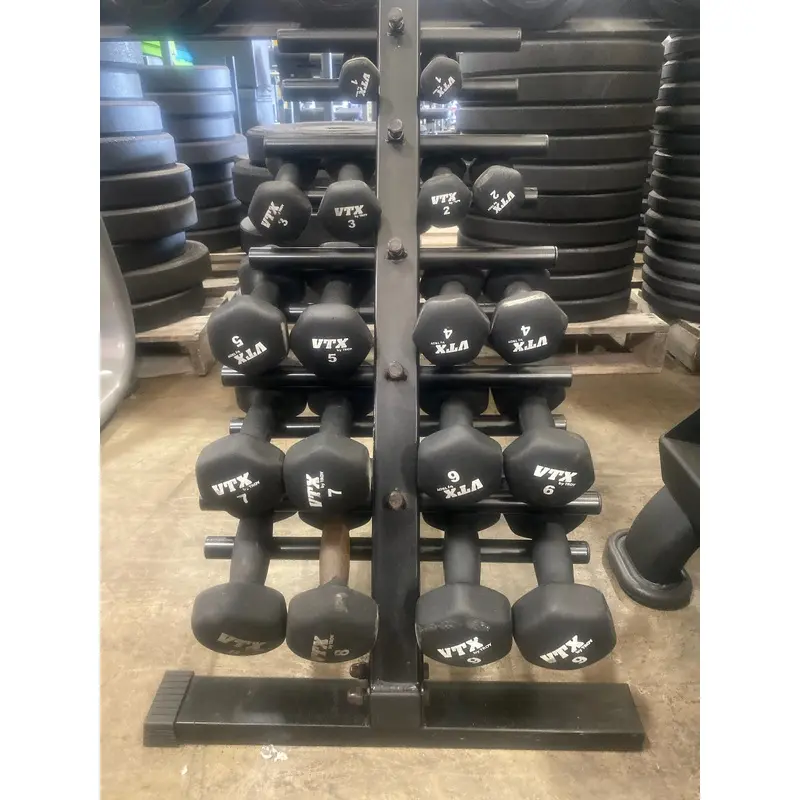 VTX Neoprene Hex Dumbbell Set w/Rack - Used