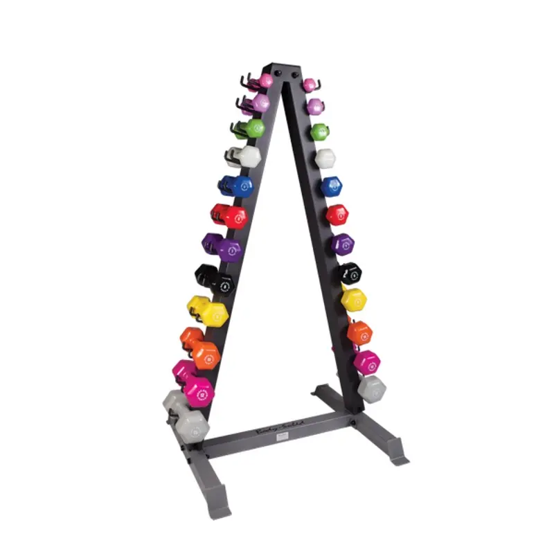 Body Solid GDR24-NPACK 12 Pair Neoprene Dumbbells With Rack