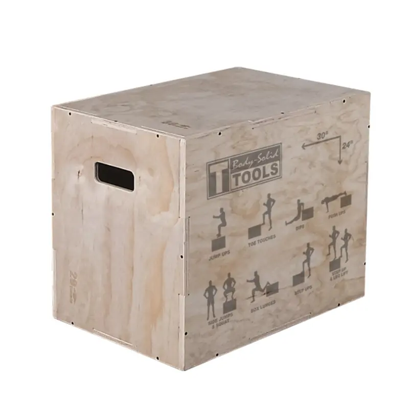 Body Solid Tools BSTWPBOX 3-in-1 Wooden Plyo Box