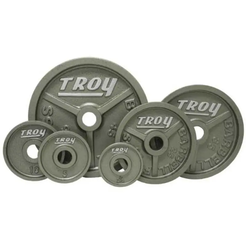 Troy Barbell Gray Wide Flange Premium Machined Olympic Plates- HO