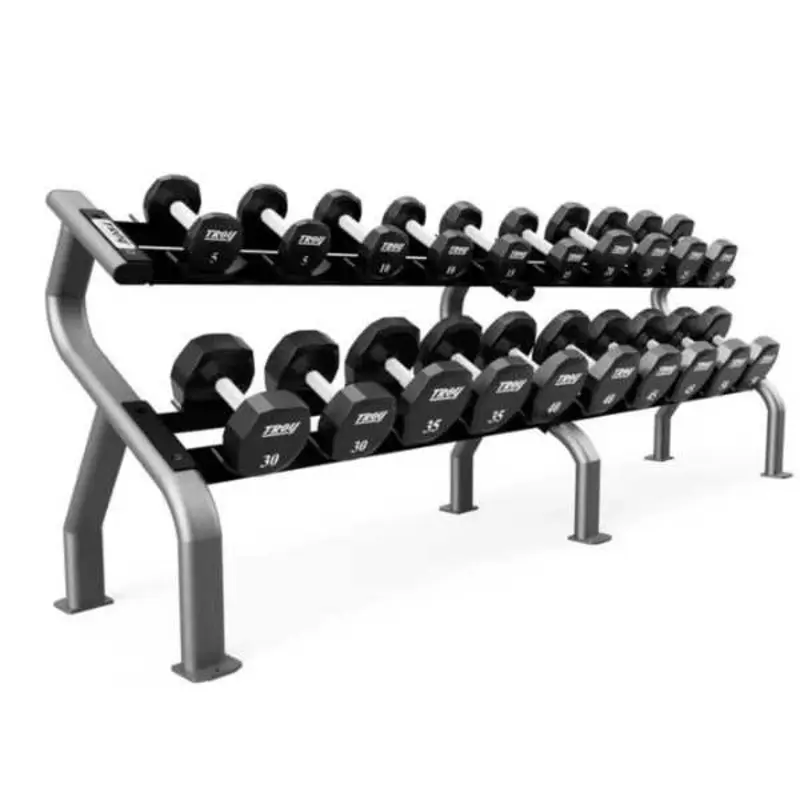 Troy Barbell Urethane Dumbbell Set with Rack - COMMPAC-TSDU