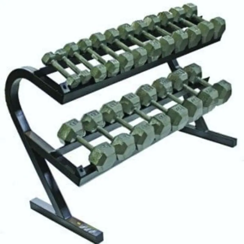 Troy USA Sports Iron Hex Dumbbell Set with Rack - VERTPAC-IHD50