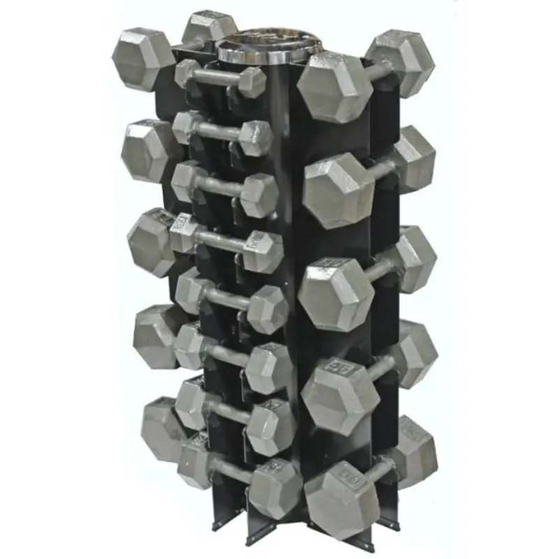 Troy USA Sports Iron Hex Dumbbell Set with Vertical Rack - VERTPAC-IHD50G
