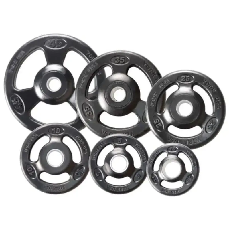 York Barbell 2 Iso-Grip Rubber Encased Steel Olympic Plate Sets