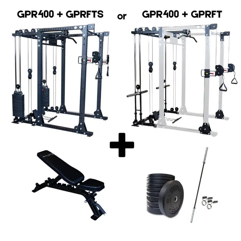 Functional Trainer Power Rack Set With Bench And Weights