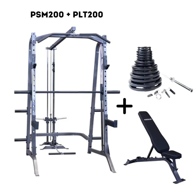 Home Gym Smith Machine Bundle With Bench And Weights