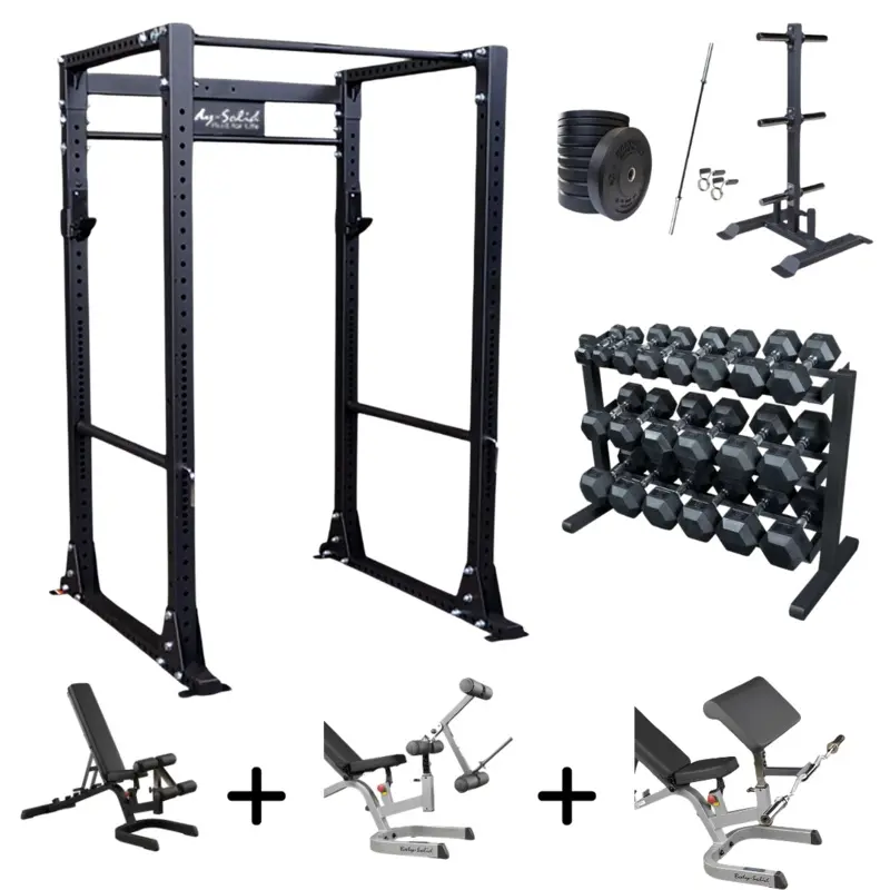 Power Rack With Bench And Weights - Home Gym Bundle