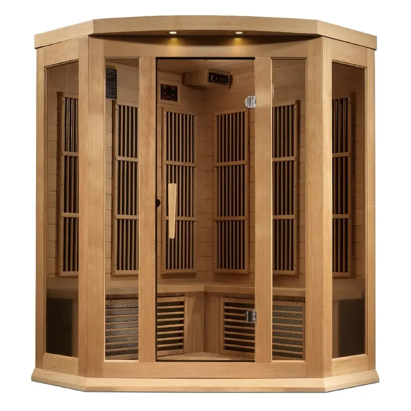 Maxxus 3-Person Corner Near Zero EMF FAR Infrared Sauna - (MX-K356-01-ZF)