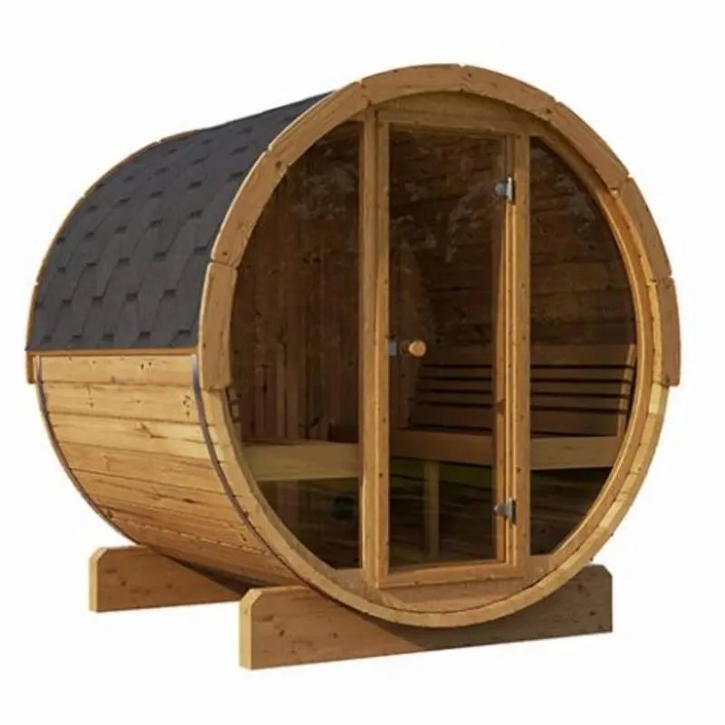 SaunaLife E7G 4-Person Outdoor Barrel Sauna