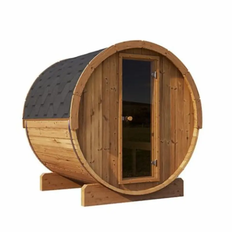 SaunaLife Model E7 4 Person Outdoor Barrel Sauna