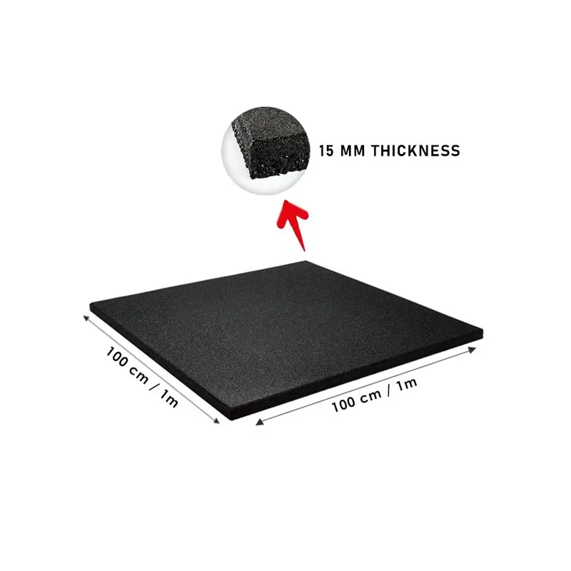 1441 Fitness Commercial Rubber Flooring for Gym 15 mm - 100 x 100 CM