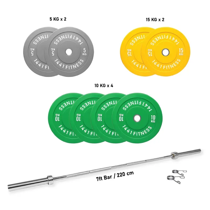 1441 Fitness Color Bumper Plate Set - 100 Kg