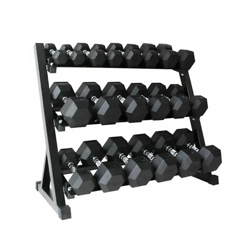 1441 Fitness Hex Dumbbells Set with Rack - 2.5 Kg to 25 Kg