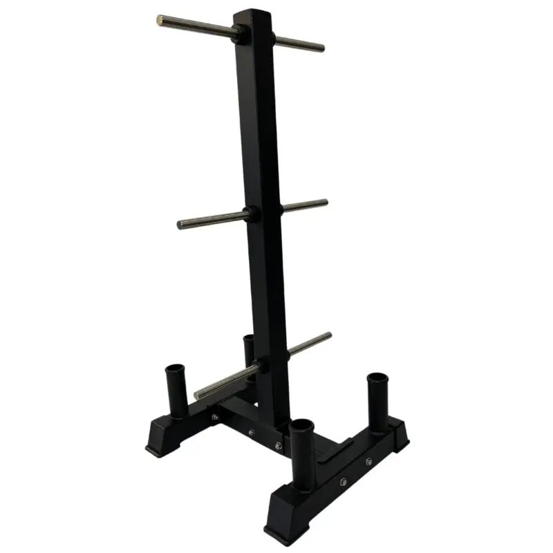 1441 Fitness Olympic Plate Rack with four Bar Holder - Black