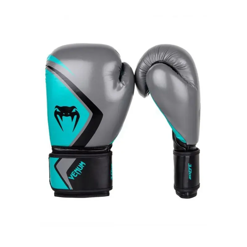 Venum Contender 2.0 Boxing Glove Black Turquoise Grey 10  OZ
