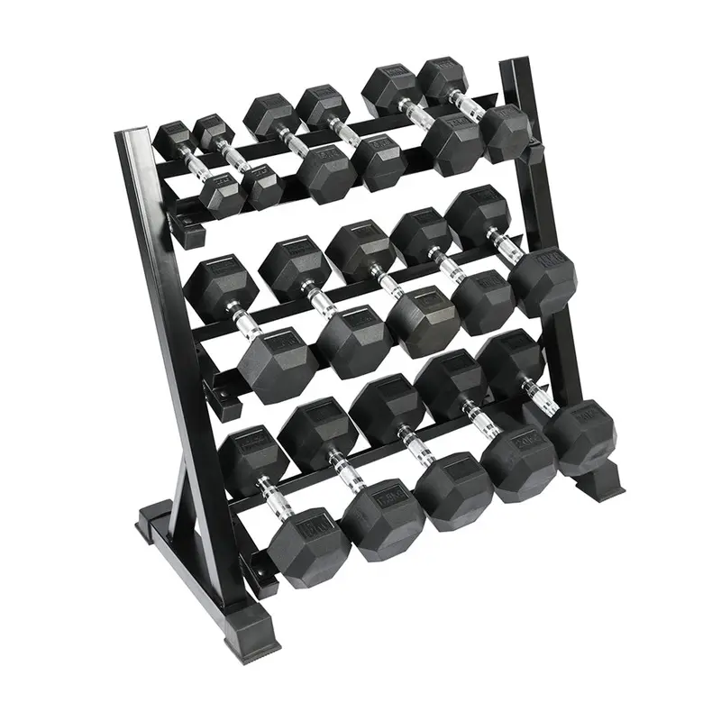 1441 Fitness Hex Dumbbells Set with Rack - 2.5 Kg to 20 Kg