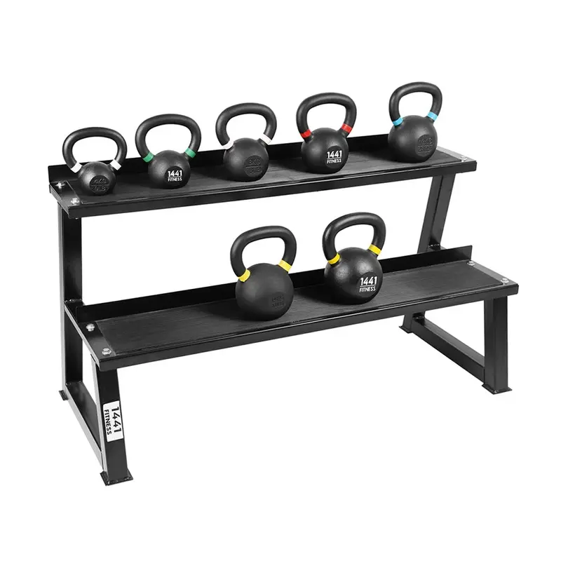 1441 Fitness Powder Coated Kettlebell Set with Rack - 4 Kg to 16 Kg