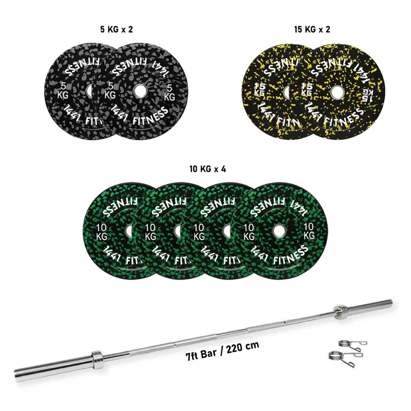 1441 Fitness Camouflage  Bumper Plate Set - 100 Kg