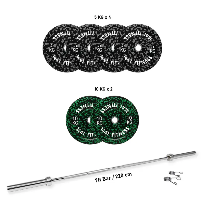 1441 Fitness Camouflage Bumper Plate Set - 60 Kg