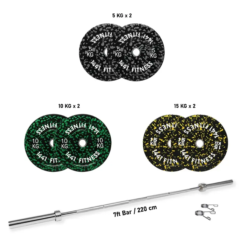 1441 Fitness Camouflage  Bumper Plate Set - 80 Kg