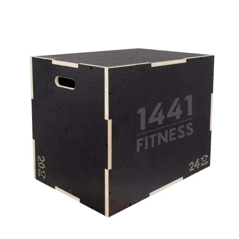 1441 Fitness Black Wooden Plyo box