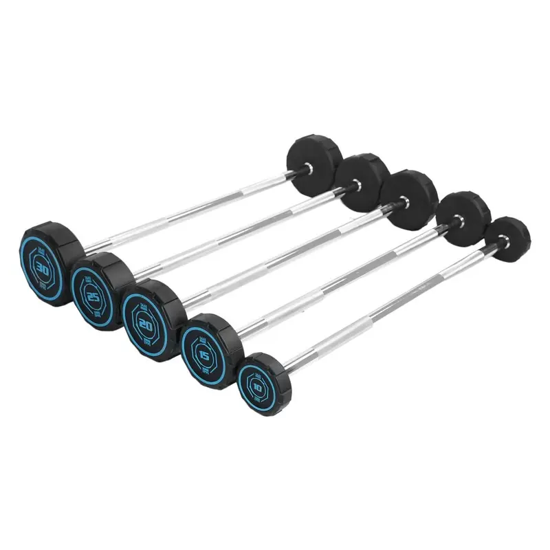 1441 Fitness Fixed Straight PU Barbell Set with Rack - 10 Kg to 30 Kg