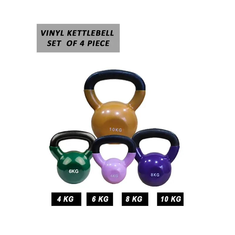 1441 Fitness Vinyl Coated Kettlebell Set - 4 Kg to 10 Kg