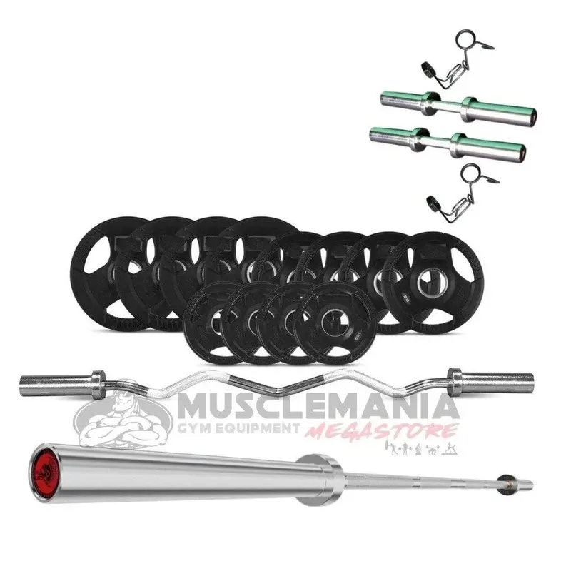 SPECIAL: 200Kg Rubber Olympic Weight/Bars/Dumbbells Package