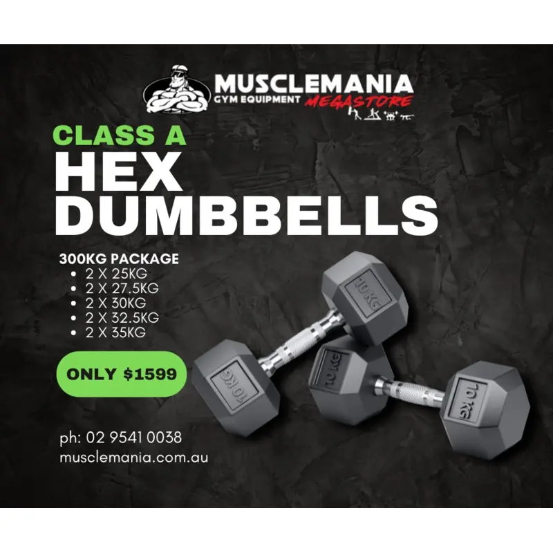 PACKAGE DEAL - Hex Dumbbell Pack - 300KGS