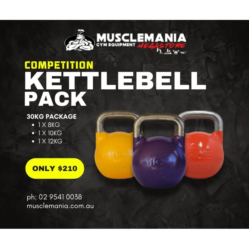 KETTLEBELL PACKAGE DEAL  1 - PRO COMPETITITION  8KG, 10KG, 12KG.