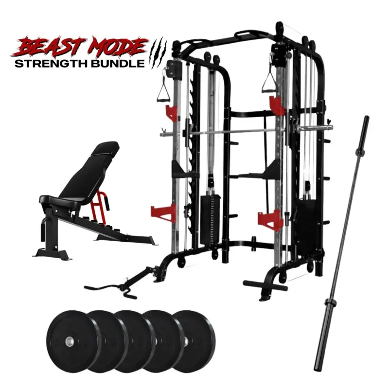 AWESOME DEAL! BEAST MODE STRENGTH BUNDLE - 100KG BLACK BUMPER PLATES