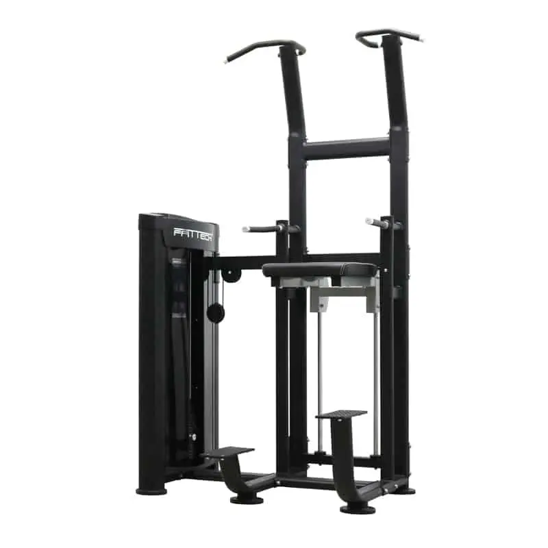 FFITTECH 24/7 COMMERCIAL ASSISTED CHIN/DIP, 80kg precision pin-loaded stack
