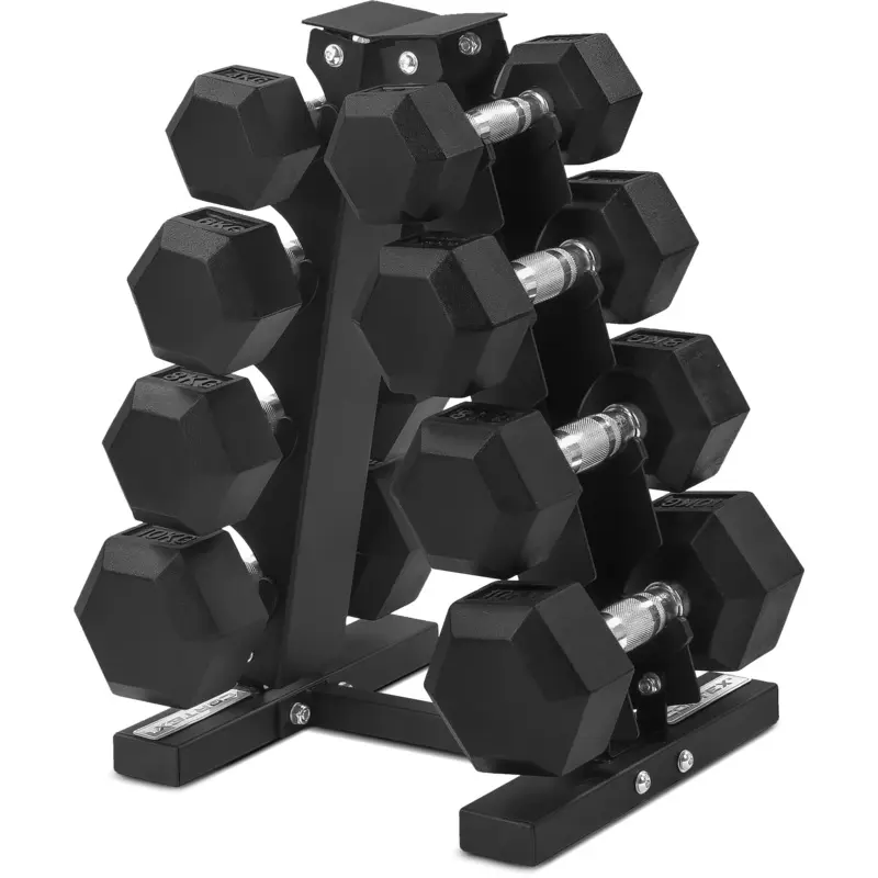 FATHER'S DAY SPECIAL:  Class A Hex Dumbbell Set, 4kg - 10kg Set (4 Pairs) & Stand