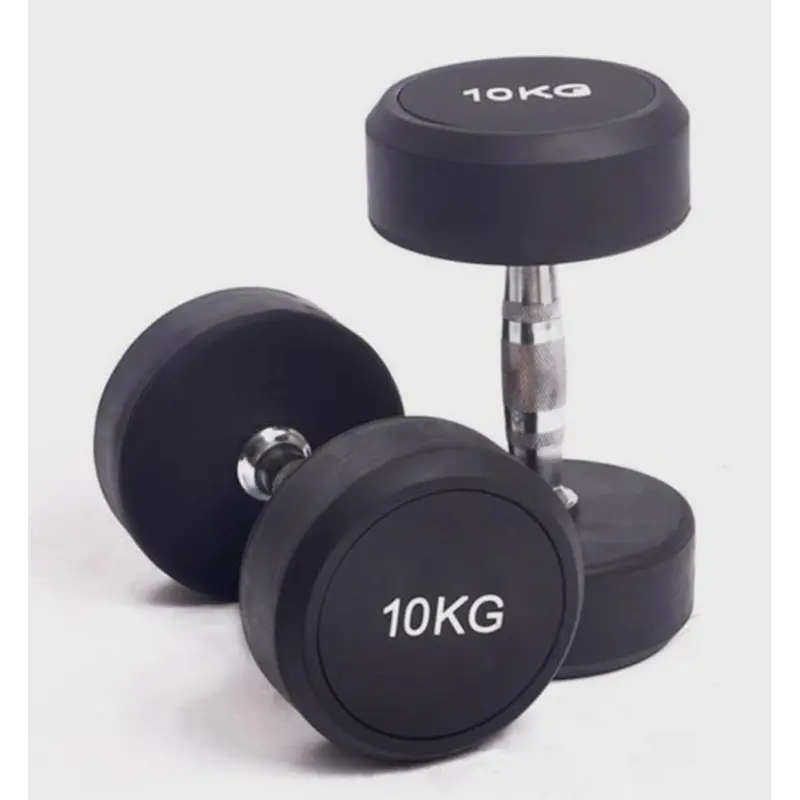 Commercial-Grade Black Round Dumbbells, PAIRS