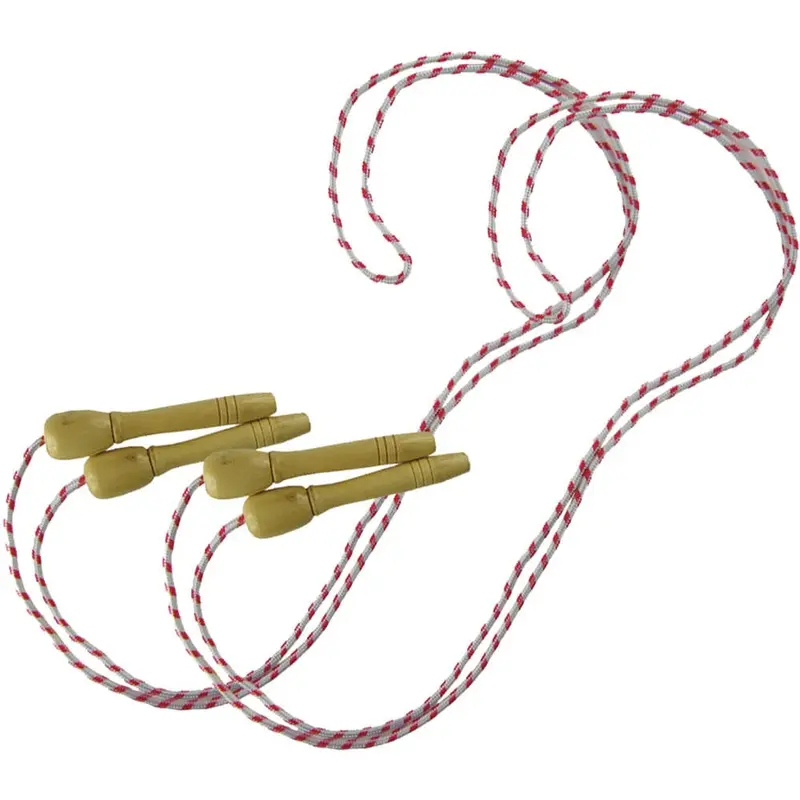 Tuftex 7ft Cotton Skipping Ropes with Wooden Handles | 12 Pack