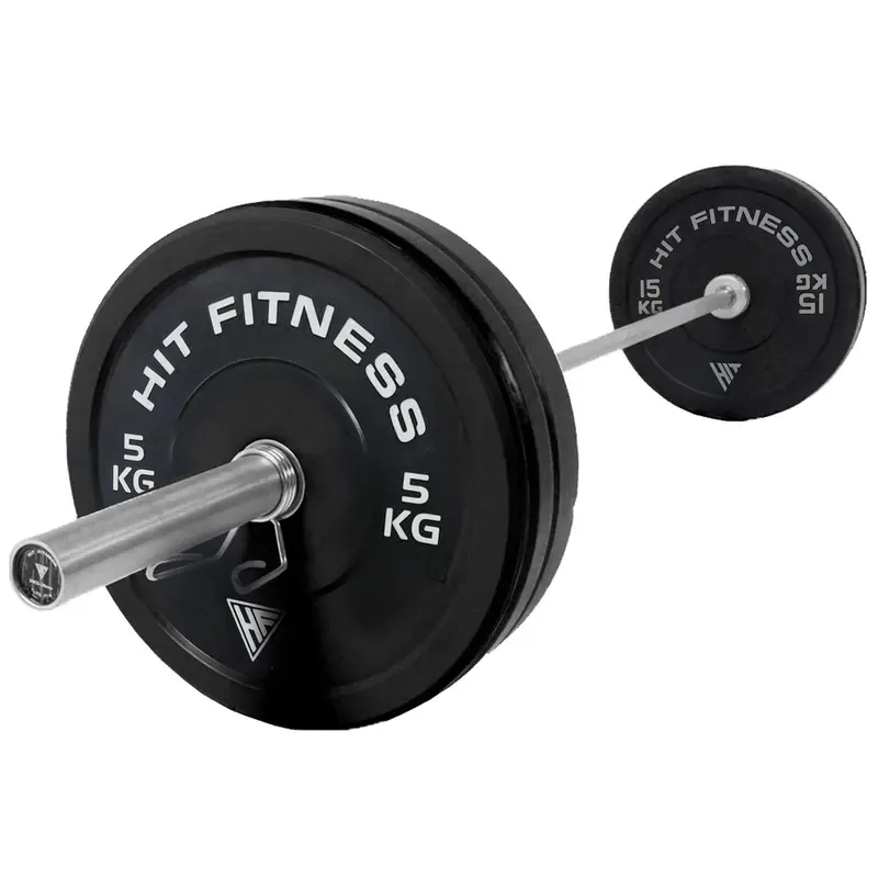 Hit Fitness 80kg Black Bumper Plates Core Weight Set