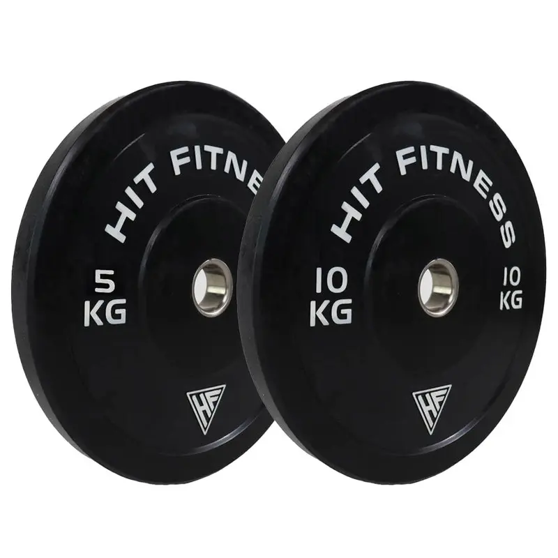 Hit Fitness 5kg & 10kg Black Bumper Plates | Bundle