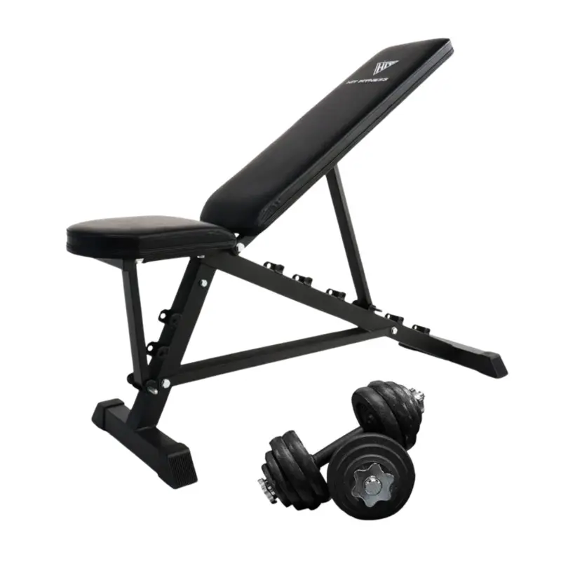 Hit Fitness Adjustable Dumbbells & Weight Bench