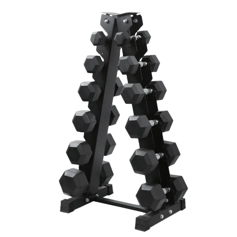 Hit Fitness Hex Dumbbells Vertical Rack | 6 Pairs (105kg)