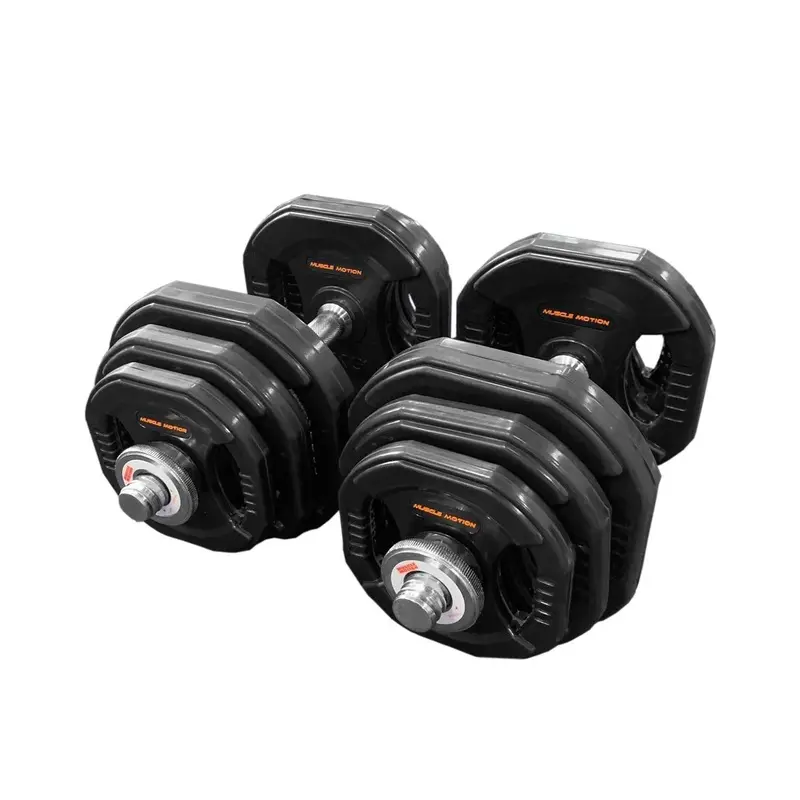 Muscle Motion 40kg Rubber Adjustable Standard Dumbbell Set