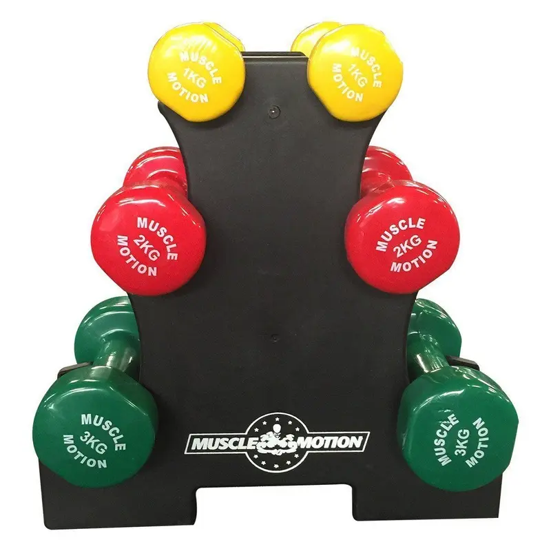 Muscle Motion Vinyl Dumbbell Set 1/2/3kg + Rack