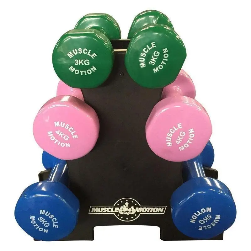Muscle Motion Vinyl Dumbbell Set 3/4/5kg + Rack