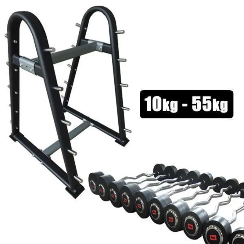 Muscle Motion Fixed Curl Barbell And Rack Package 10kg-55kg
