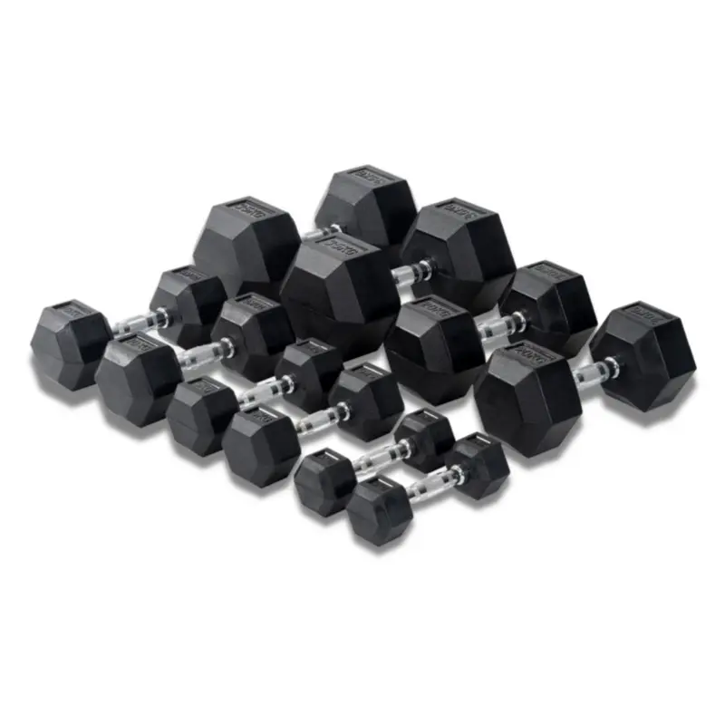 Muscle Motion Rubber Hex Dumbbells 1kg To 50kg (Pair)