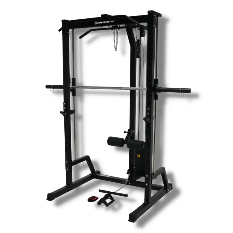 Muscle Motion SM1002W Smith Machine + 90kg Pin Loaded High Low Pulley