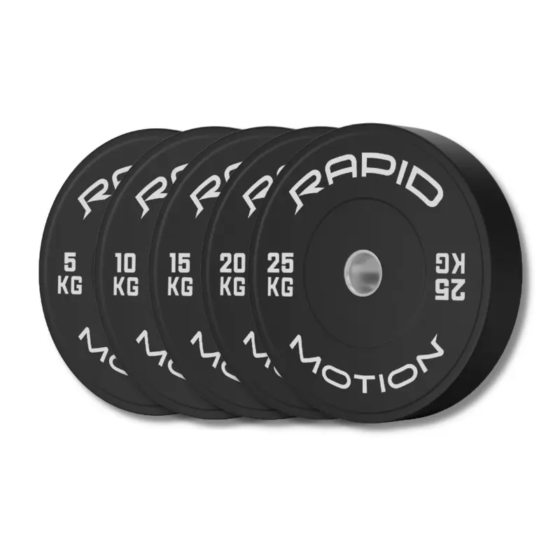 Rapid Motion Olympic Black Bumper Plates Package 70/100/150kg set
