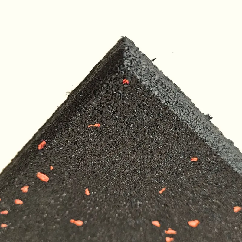 Commercial Rubber Gym Flooring - Black with Red Fleck (1000mm x 1000mm x 15mm)