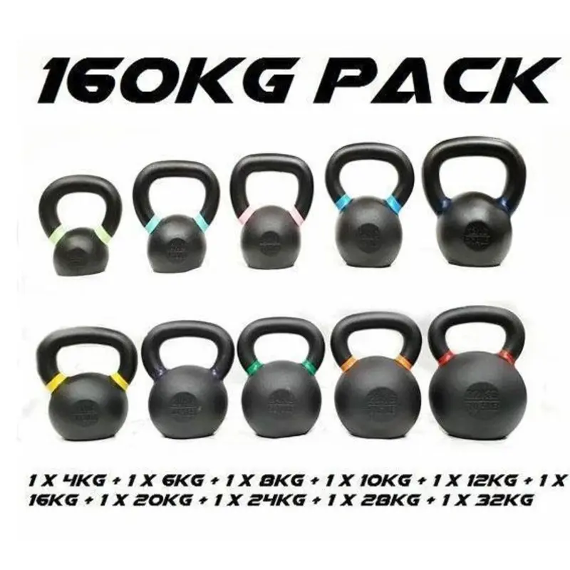 Morgan 160KG Cast Iron Kettlebell Pack 4-32kg