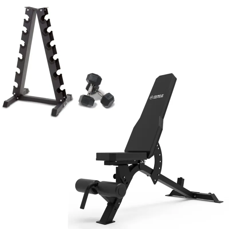 Muscle Motion Home Gym Package- Dumbbell & Adjustable Bench Package 2