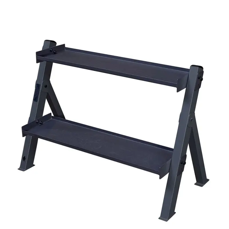 Body Solid 2-Tier Adjustable Shelf Dumbbell and Kettlebell Rack
